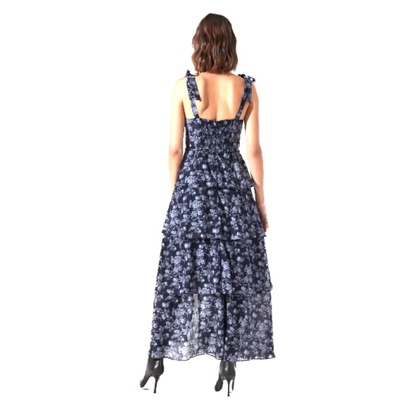 Astr the Label Navy & Grey Floral Mellorie Dress Plus Size X1 - Picture 8 of 9